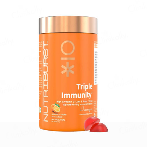 Nutriburst Triple Immunity Nutraceutical Gummies - Orange Flavour